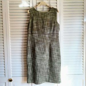 Studio I Green Tweed Sheath Dress Size 14